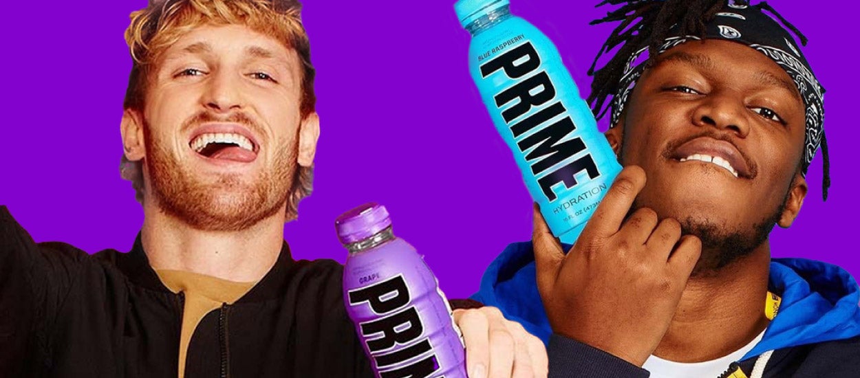 Logan Paul and KSI holding Prime Hydration Drinks