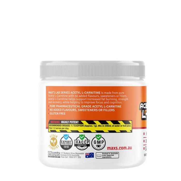 Maxs Lab Series Acetyl L-Carnitine 100g Unflavoured