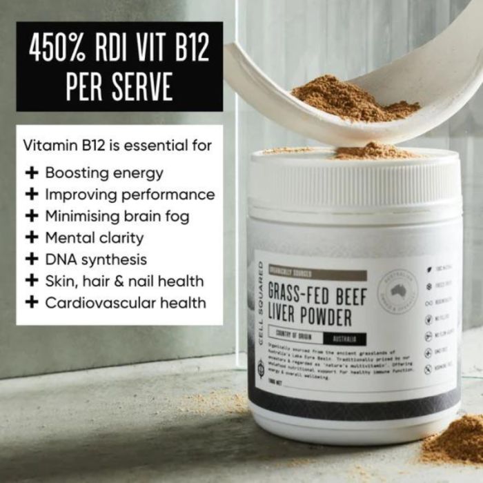 ACO Certified Organic Grass Fed Beef Liver Powder 180g Natural